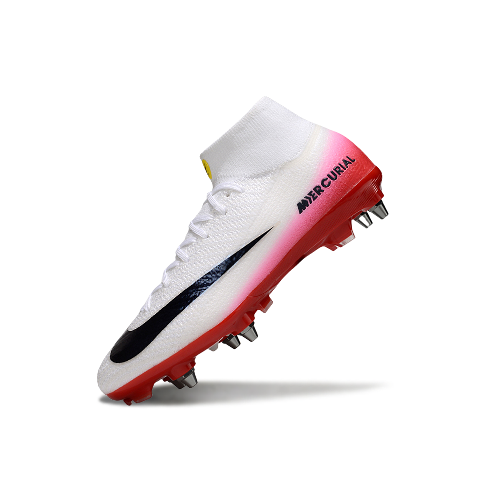 Chuteira Campo Nike Air Zoom Mercurial Superfly 10 Elite Trava Mista Branco e Vermelho