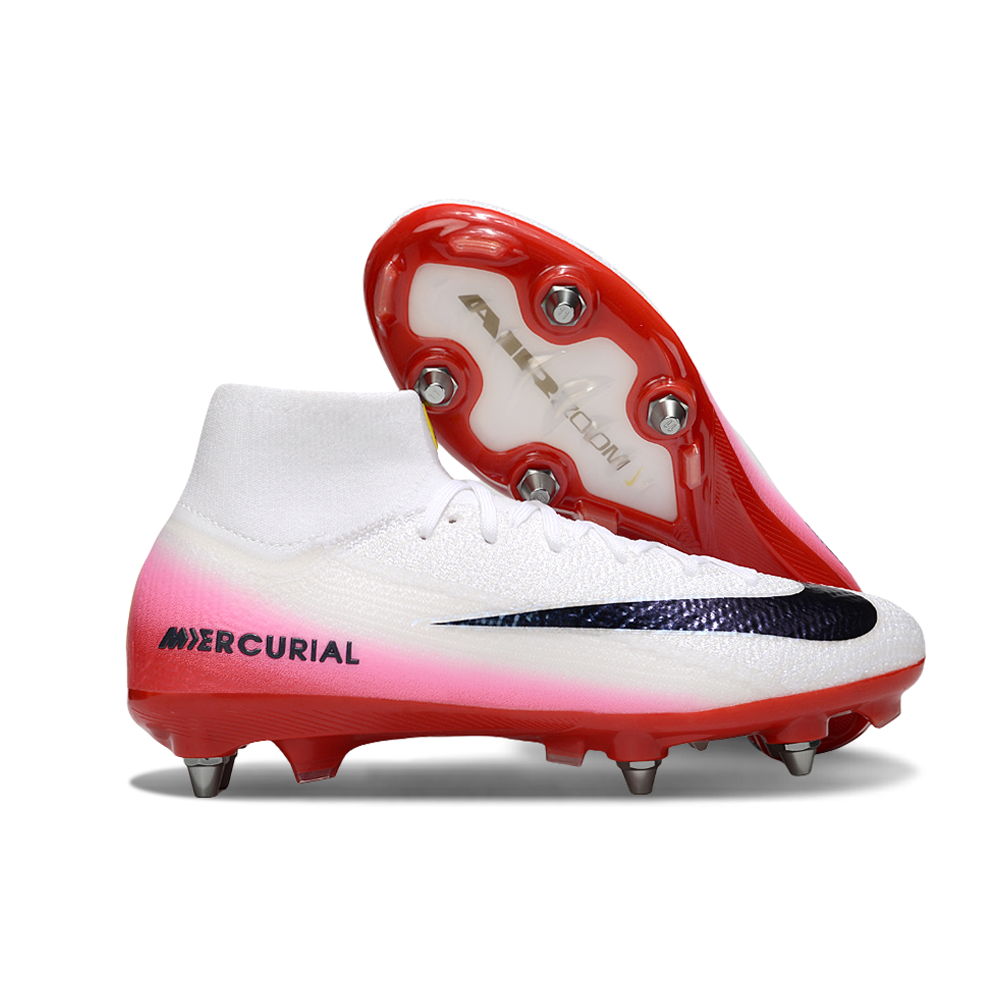 Chuteira Campo Nike Air Zoom Mercurial Superfly 10 Elite Trava Mista Branco e Vermelho