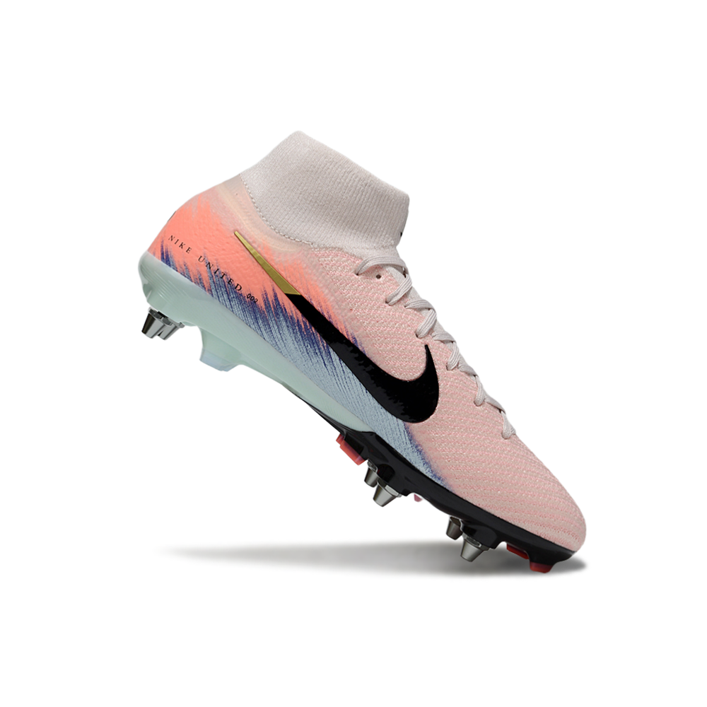 Chuteira Campo Nike Air Zoom Mercurial Superfly 10 Elite Trava Mista Rosa e Azul