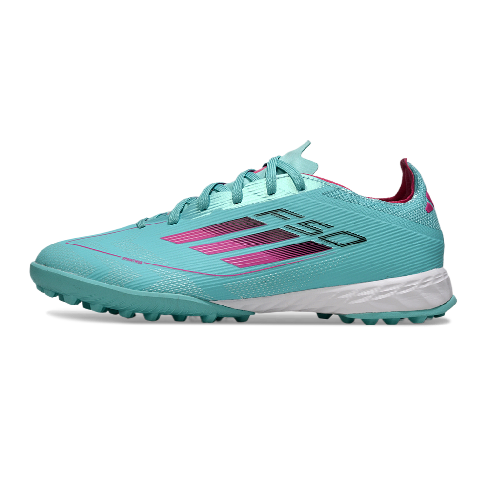 Chuteira Society Adidas F50 TF Verde e Rosa