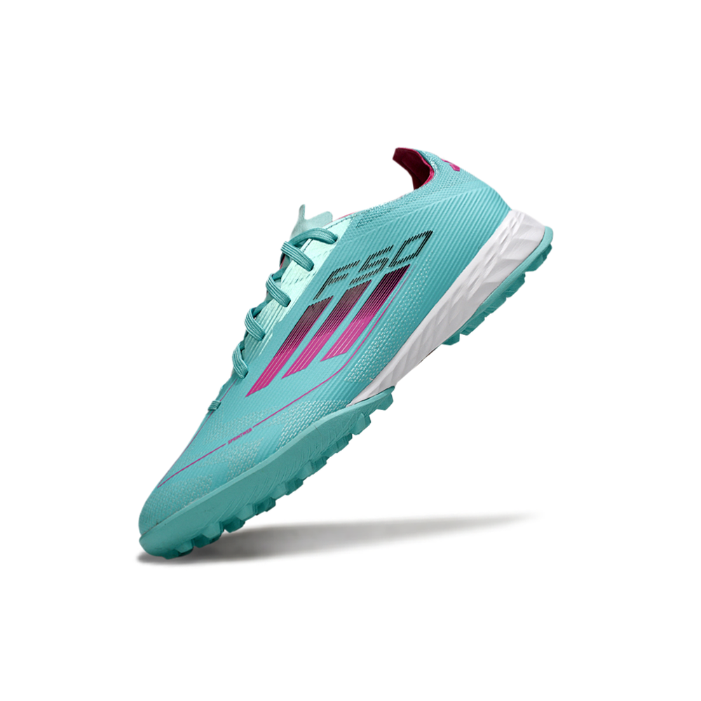 Chuteira Society Adidas F50 TF Verde e Rosa