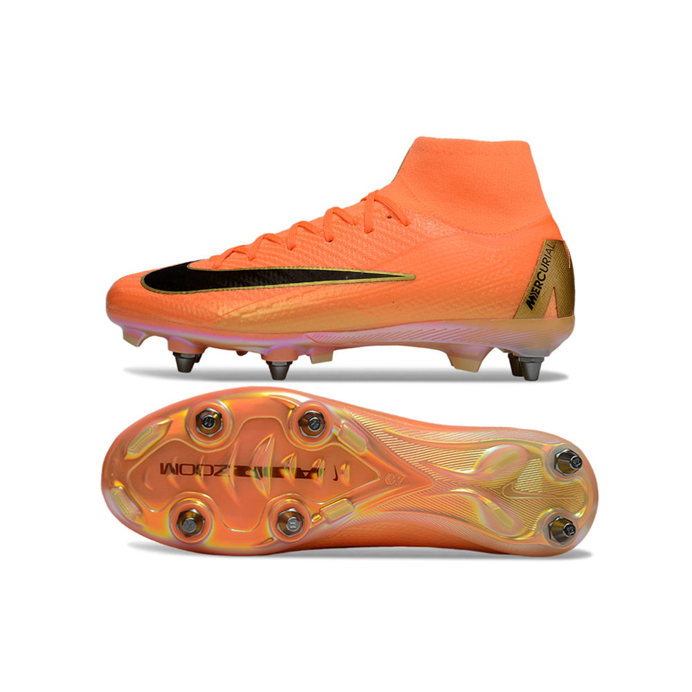 Chuteira Campo Nike Air Zoom Mercurial Superfly 10 Elite Trava Mista Laranja 