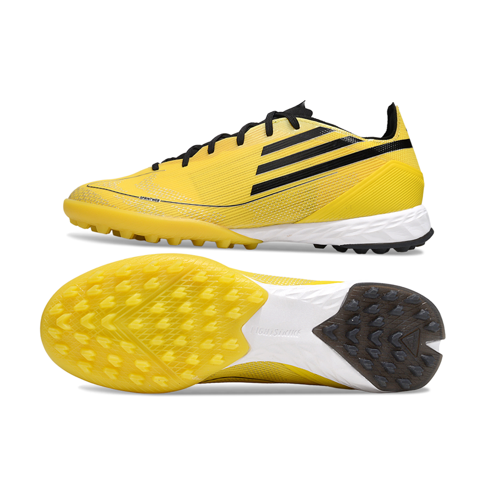 Chuteira Society Adidas F50 TF Amarela e Preto "Adizero"