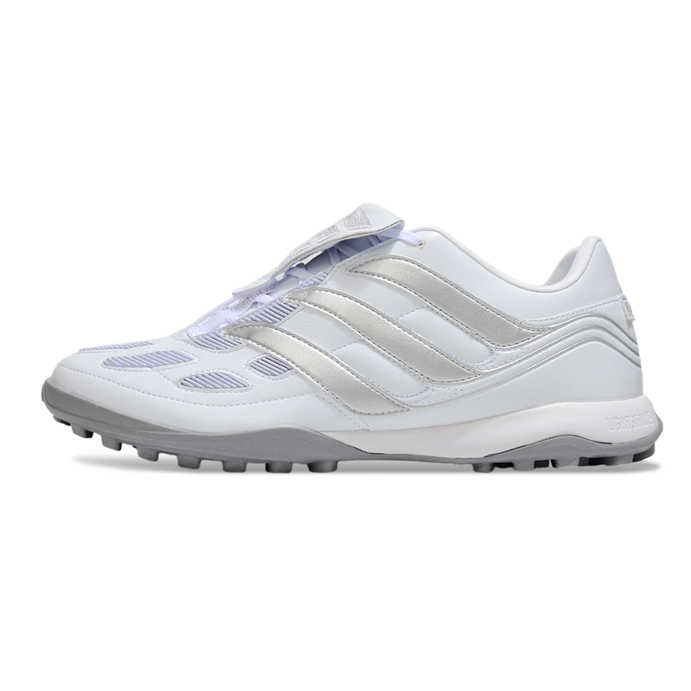 Chuteira Society Adidas Predator Precision TF Branca e Prata
