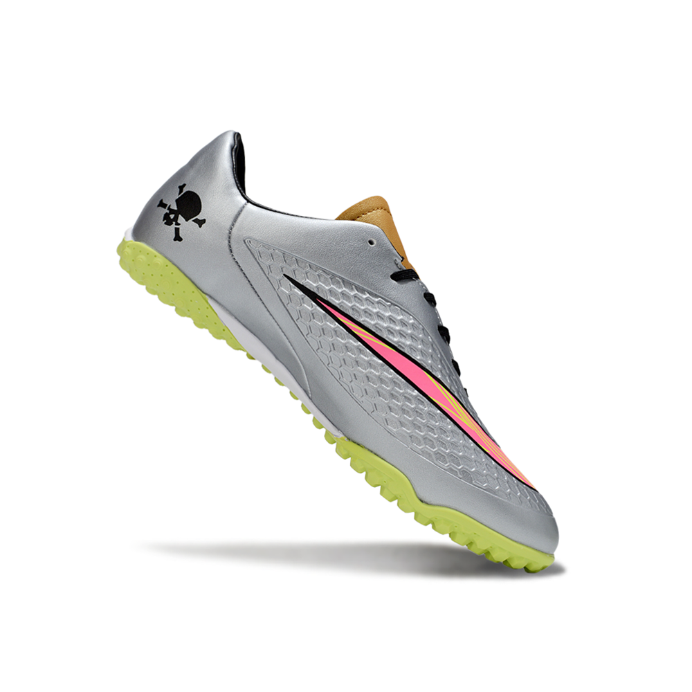 Chuteira Society Nike Hypervenom TF Prata e Verde