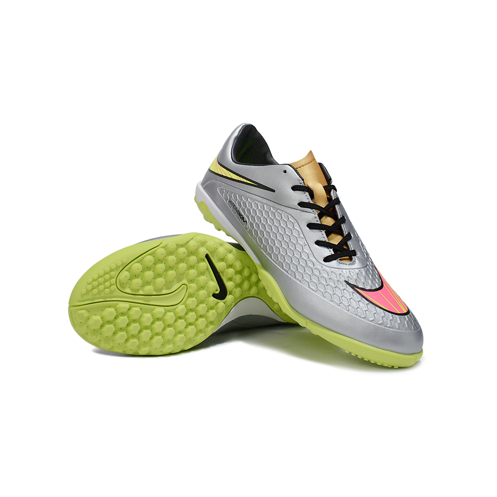 Chuteira Society Nike Hypervenom TF Prata e Verde