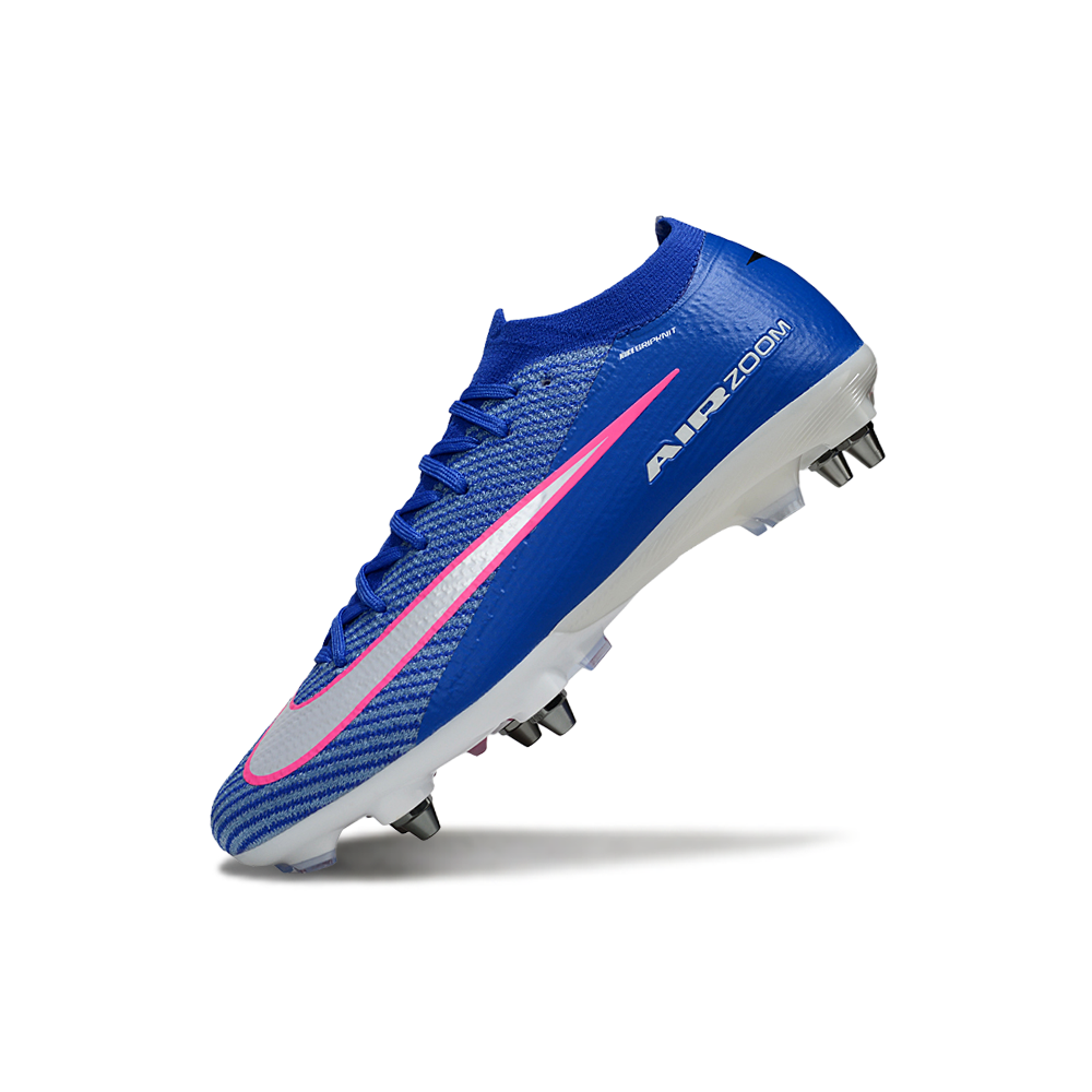 Chuteira Campo Nike Air Zoom Mercurial Vapor 16 Elite Trava Mista Azul, Branco e Rosa