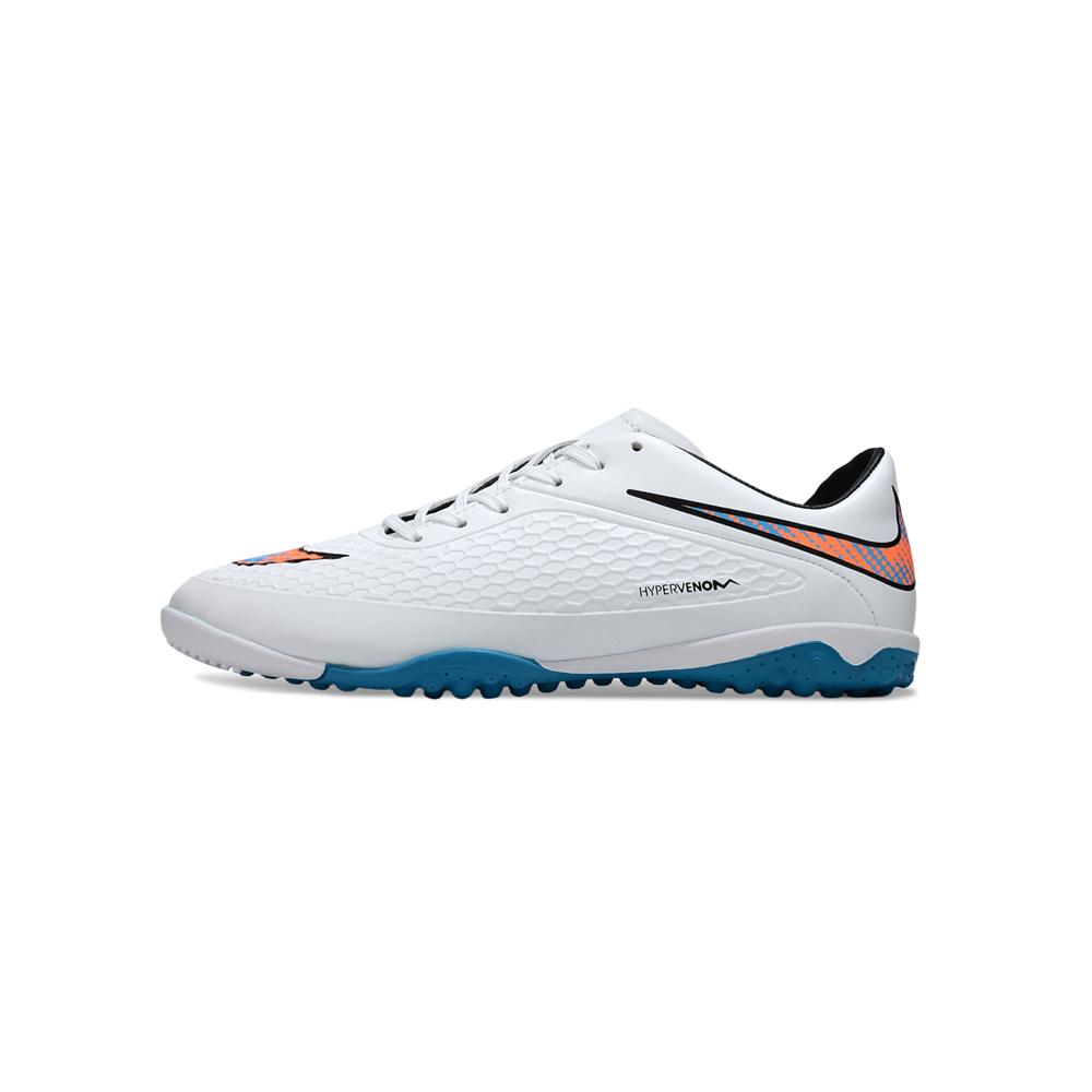 Chuteira Society Nike Hypervenom TF Branca e Azul