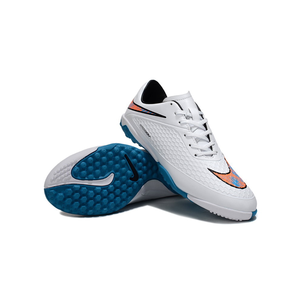 Chuteira Society Nike Hypervenom TF Branca e Azul