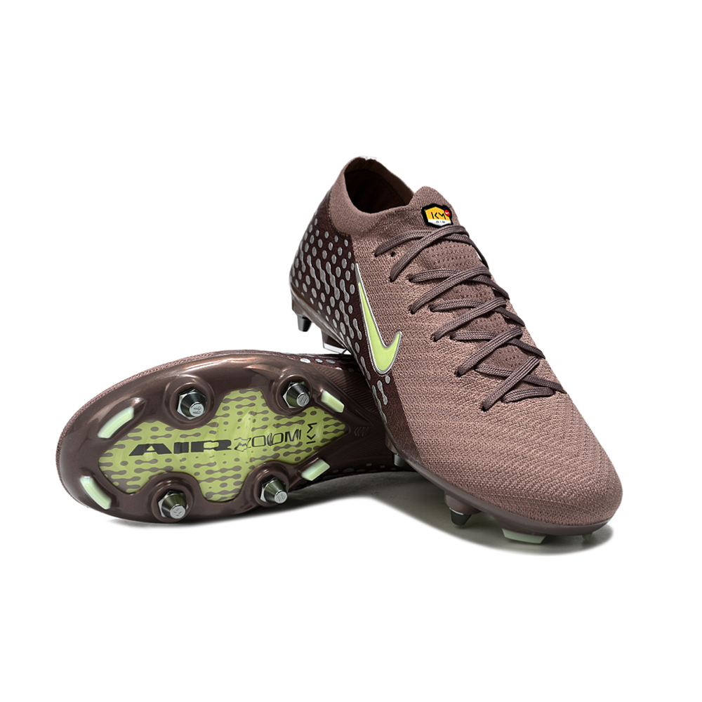 Chuteira Campo Nike Air Zoom Mercurial Vapor 16 Elite Trava Mista Marrom e Verde 