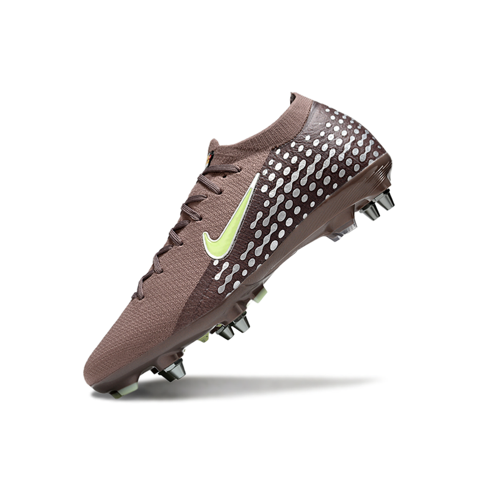 Chuteira Campo Nike Air Zoom Mercurial Vapor 16 Elite Trava Mista Marrom e Verde 
