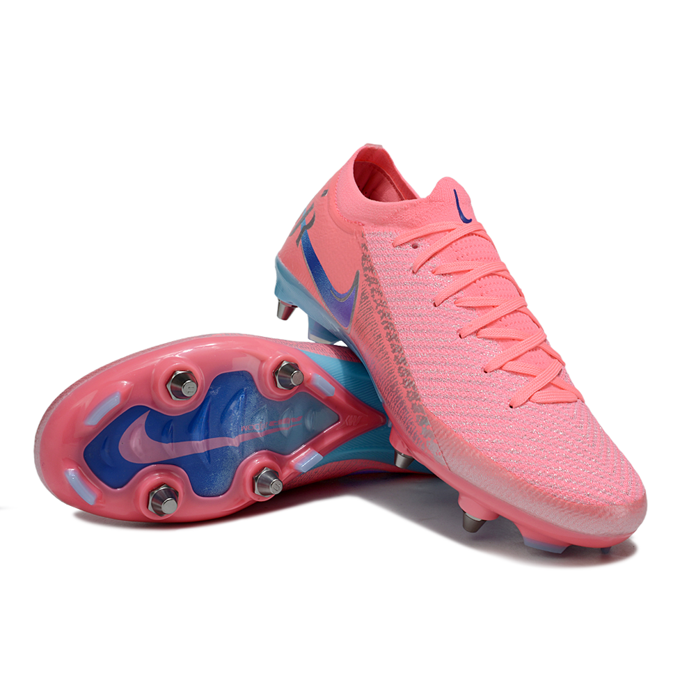 Chuteira Campo Nike Air Zoom Mercurial Vapor 16 Elite Trava Mista Rosa e Azul