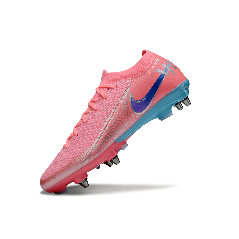 Chuteira Campo Nike Air Zoom Mercurial Vapor 16 Elite Trava Mista Rosa e Azul