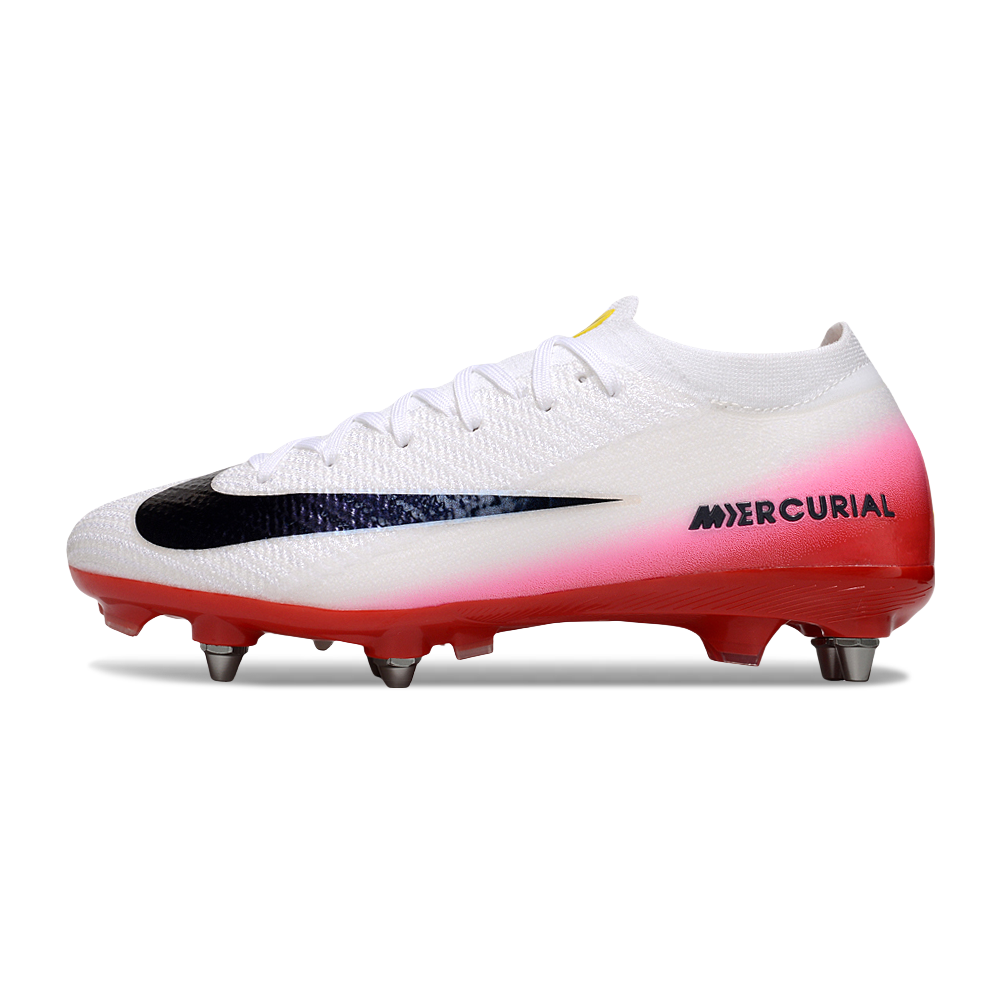 Chuteira Campo Nike Air Zoom Mercurial Vapor 16 Elite Trava Mista Branco e Vermelho