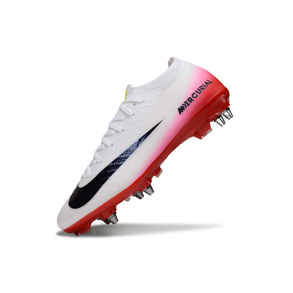 Chuteira Campo Nike Air Zoom Mercurial Vapor 16 Elite Trava Mista Branco e Vermelho
