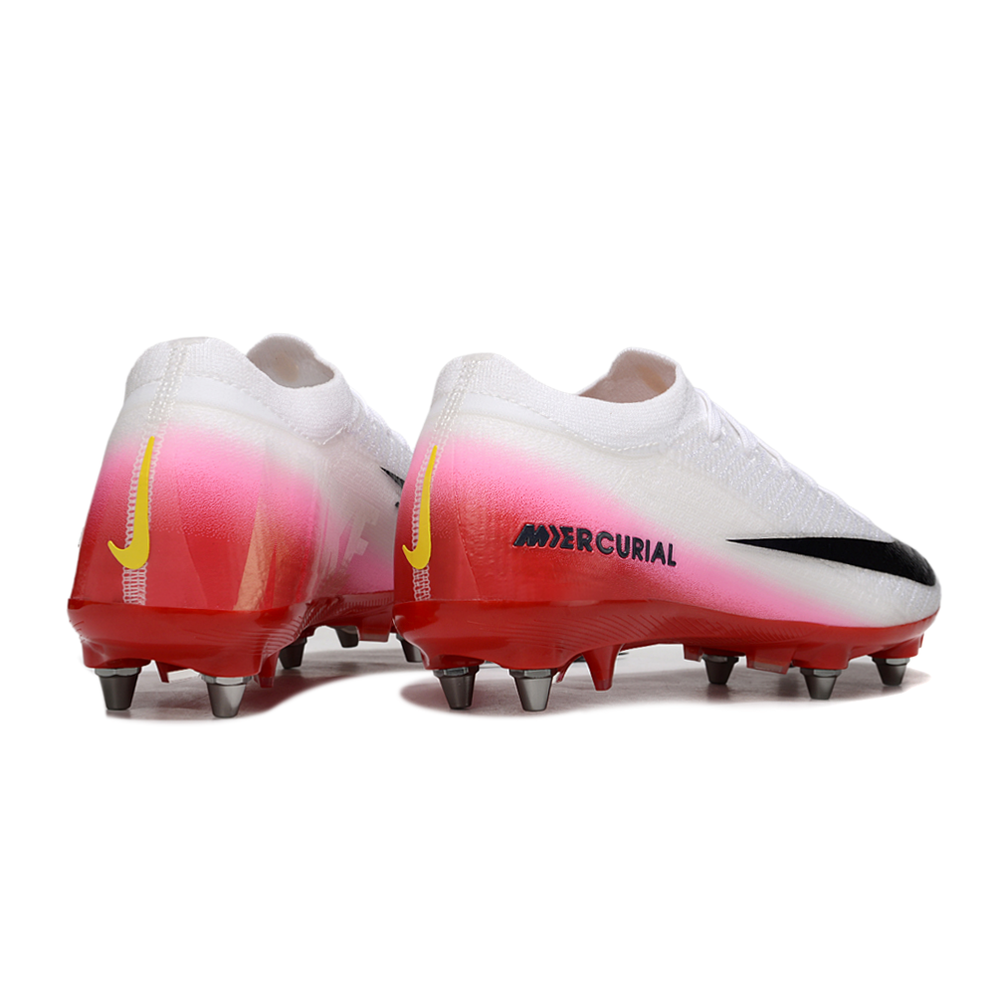Chuteira Campo Nike Air Zoom Mercurial Vapor 16 Elite Trava Mista Branco e Vermelho