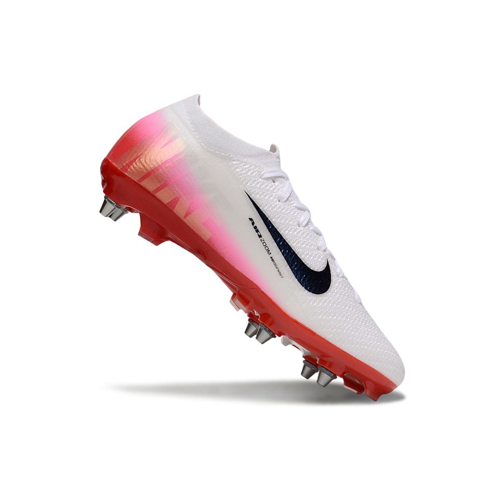 Chuteira Campo Nike Air Zoom Mercurial Vapor 16 Elite Trava Mista Branco e Vermelho