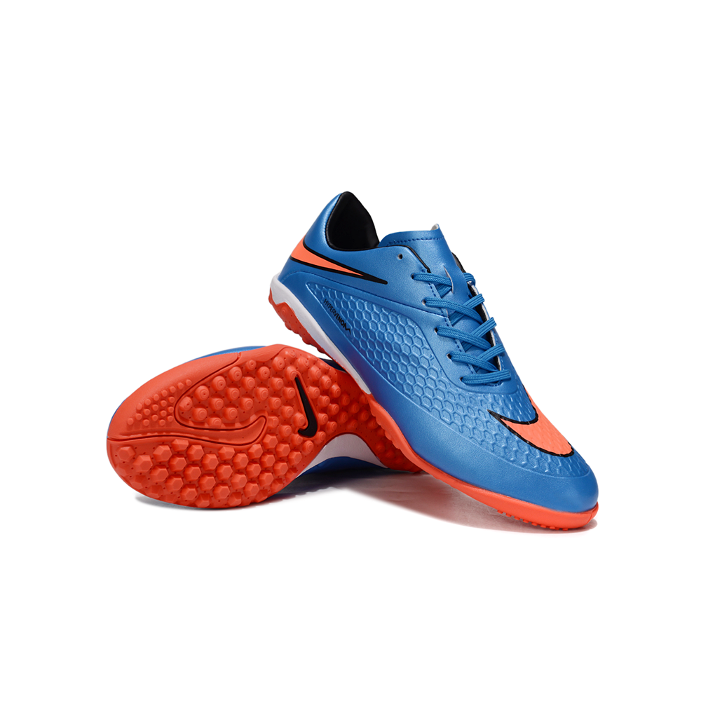 Chuteira Society Nike Hypervenom TF Azul e Laranja