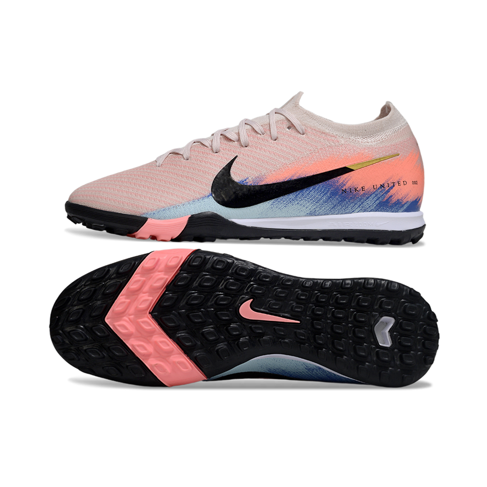 Chuteira Society Nike Air Zoom Mercurial Vapor 16 Elite TF Rosa e Azul