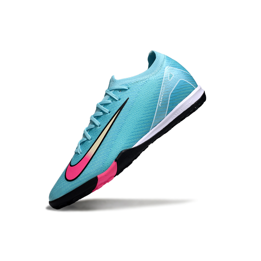 Chuteira Society Nike Air Zoom Mercurial Vapor 16 Elite TF Azul e Rosa