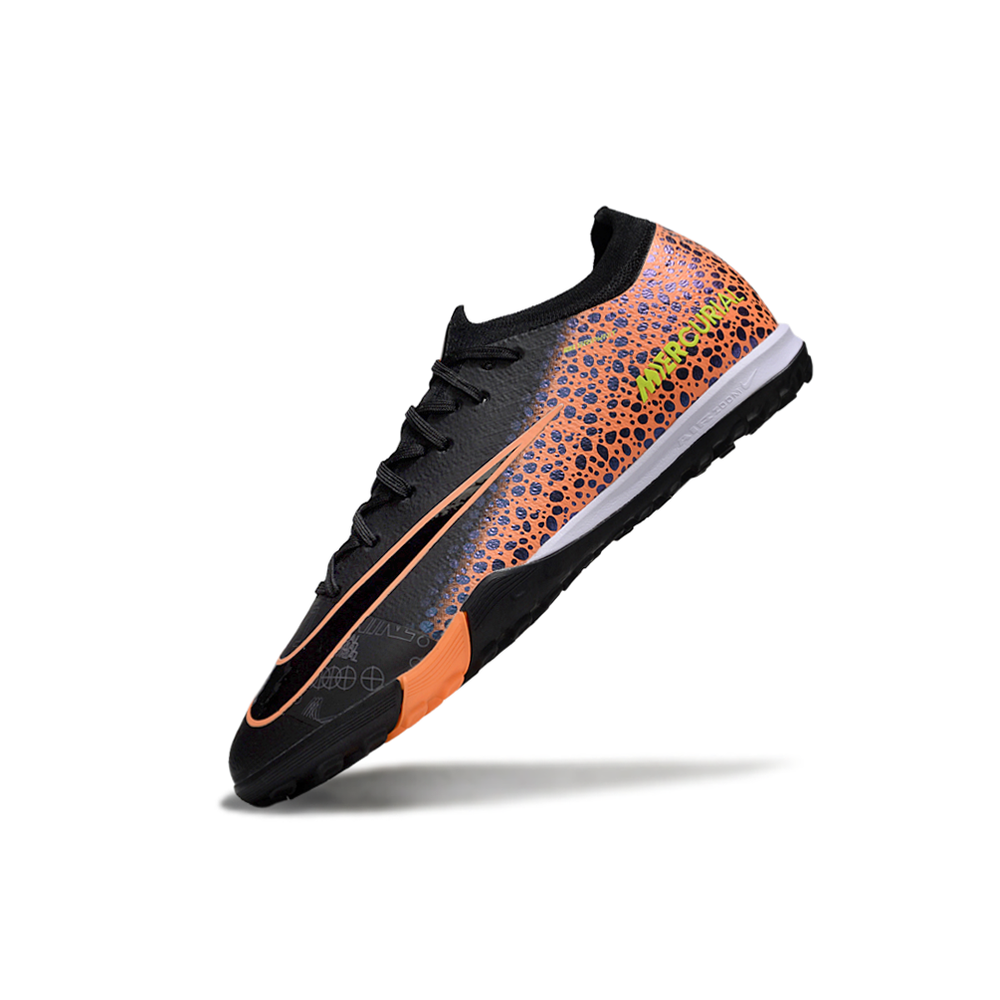 Chuteira Society Nike Air Zoom Mercurial Vapor 16 Elite TF Preto e Laranja 