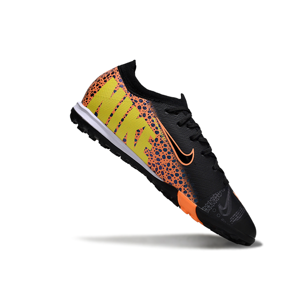 Chuteira Society Nike Air Zoom Mercurial Vapor 16 Elite TF Preto e Laranja 