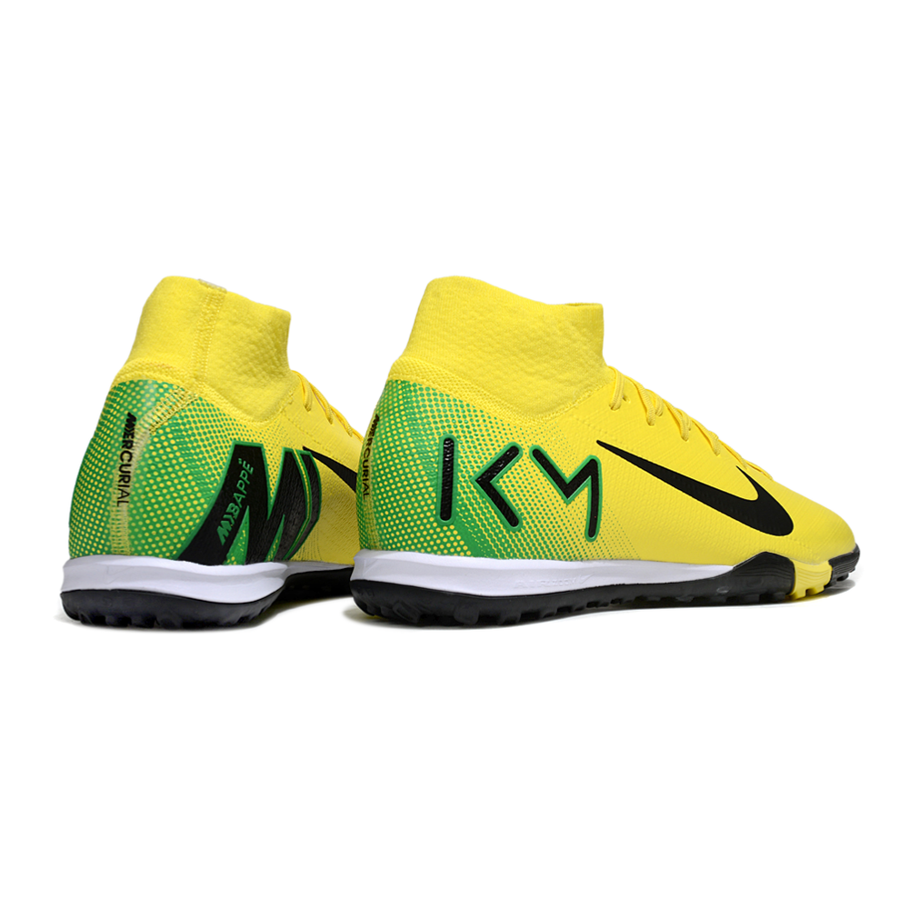 Chuteira Society Nike Air Zoom Mercurial Superfly 10 Elite TF Amarela e Preta