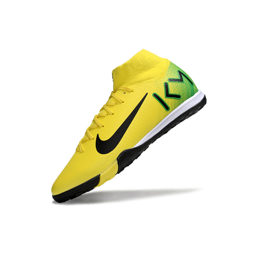 Chuteira Society Nike Air Zoom Mercurial Superfly 10 Elite TF Amarela e Preta