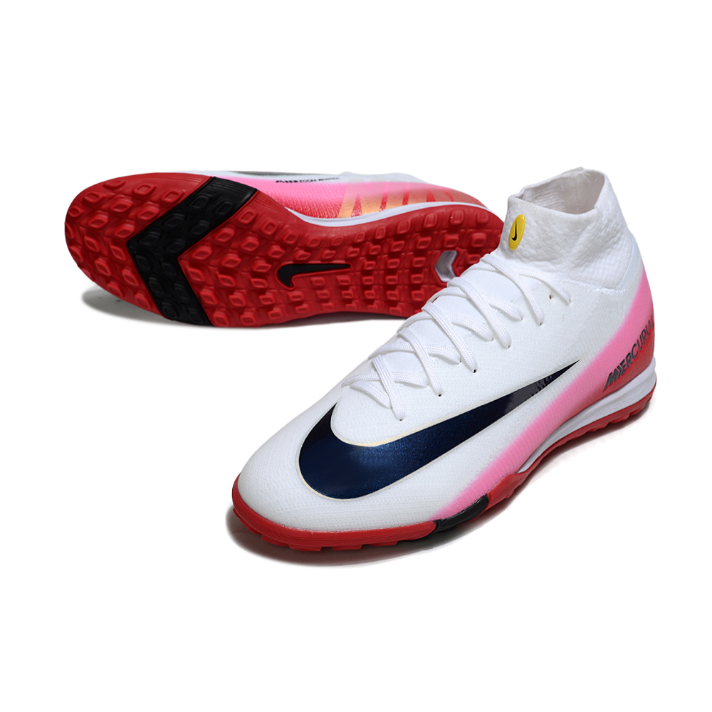 Chuteira Society Nike Air Zoom Mercurial Superfly 10 Elite TF – Branca e Vermelha "Fear Nothing"