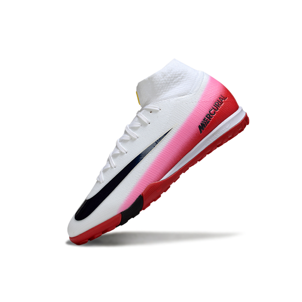 Chuteira Society Nike Air Zoom Mercurial Superfly 10 Elite TF – Branca e Vermelha "Fear Nothing"