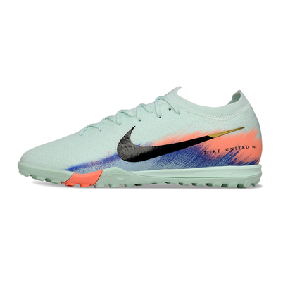Chuteira Society Nike Air Zoom Mercurial Vapor 16 Elite TF Verde, Azul e Laranja 
