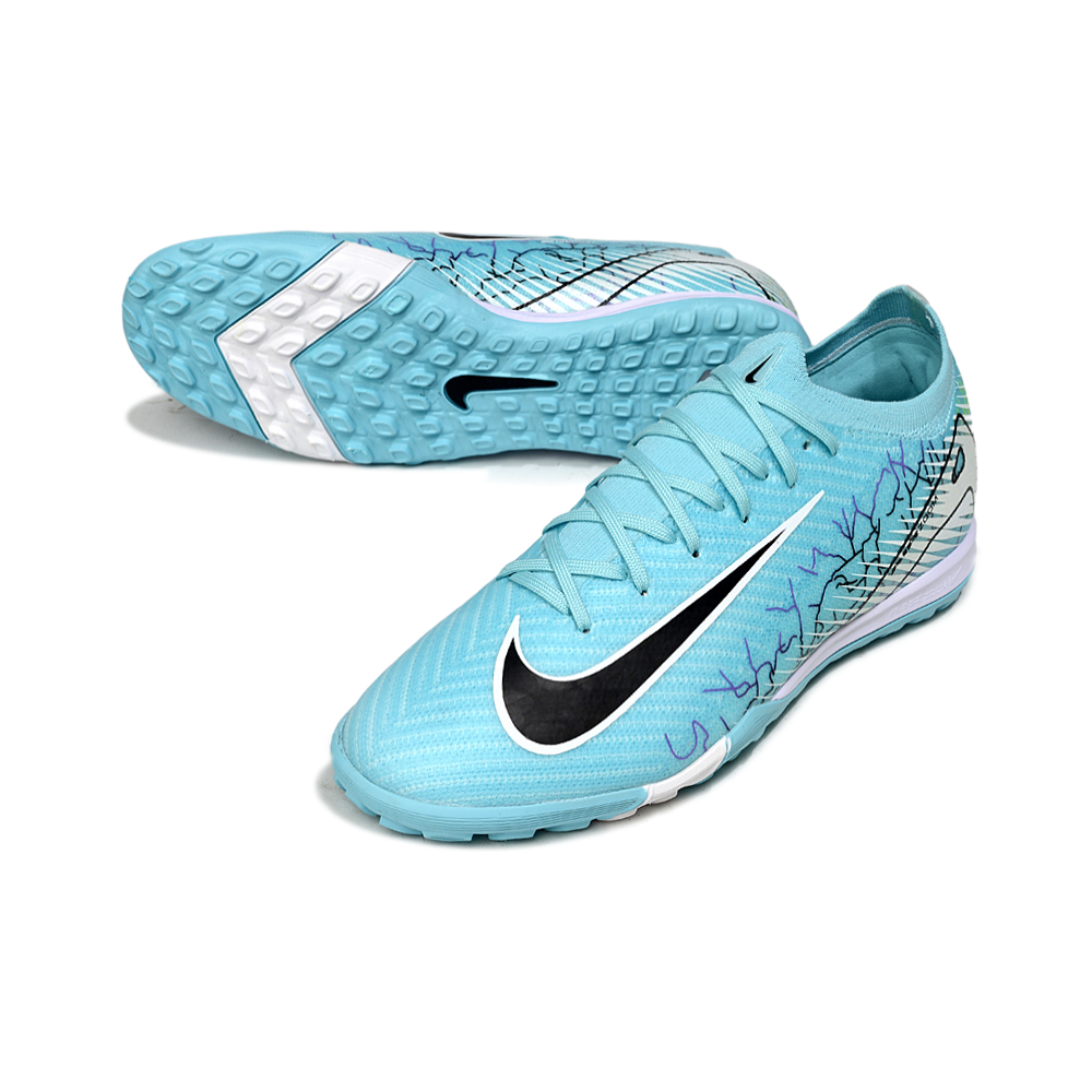 Chuteira Society Nike Air Zoom Mercurial Vapor 16 Elite TF Azul e Branco