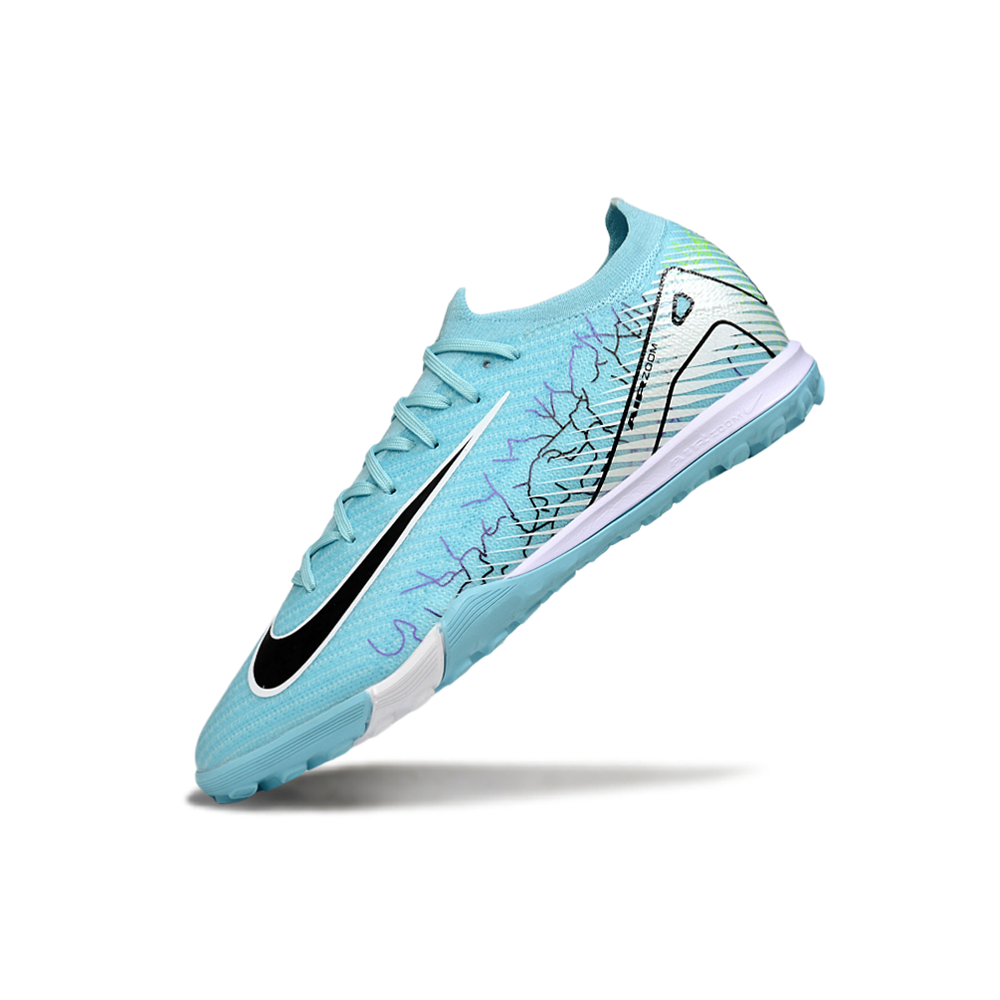Chuteira Society Nike Air Zoom Mercurial Vapor 16 Elite TF Azul e Branco