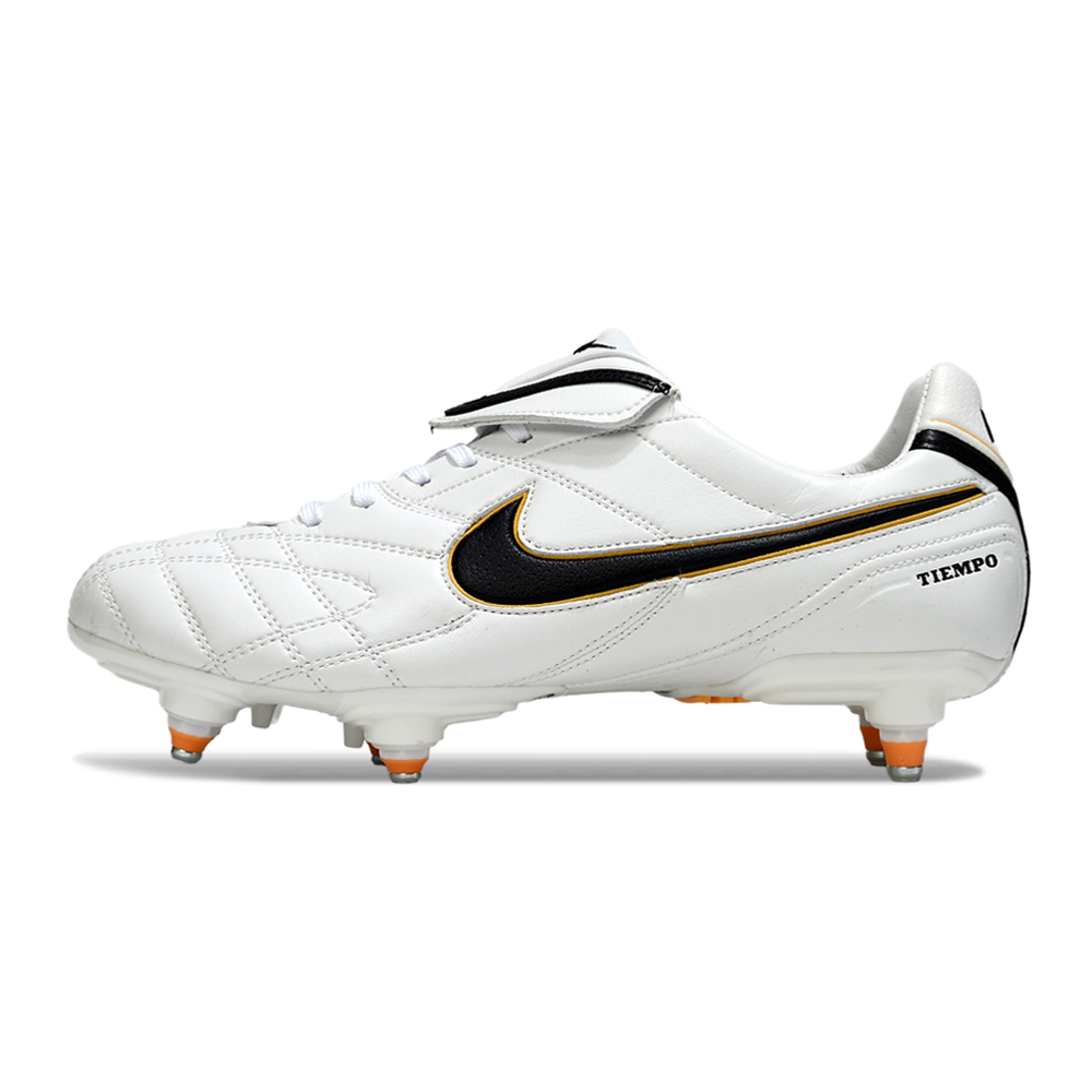 Chuteira Campo Nike Tiempo Legend 3 Elite Trava Mista Branca e Preta