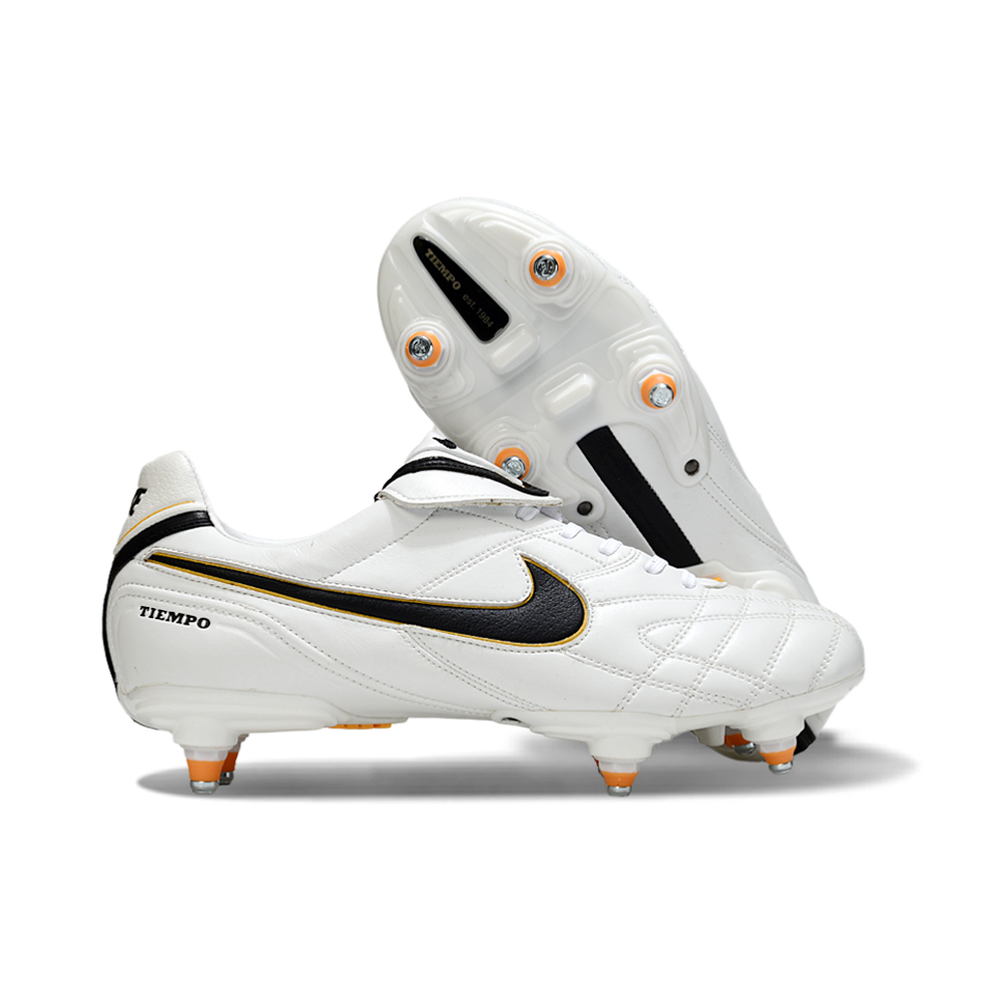 Chuteira Campo Nike Tiempo Legend 3 Elite Trava Mista Branca e Preta