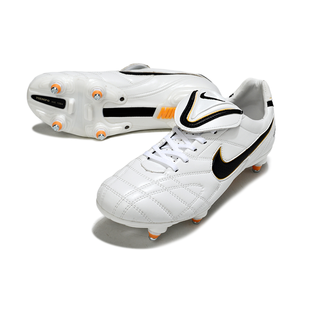 Chuteira Campo Nike Tiempo Legend 3 Elite Trava Mista Branca e Preta