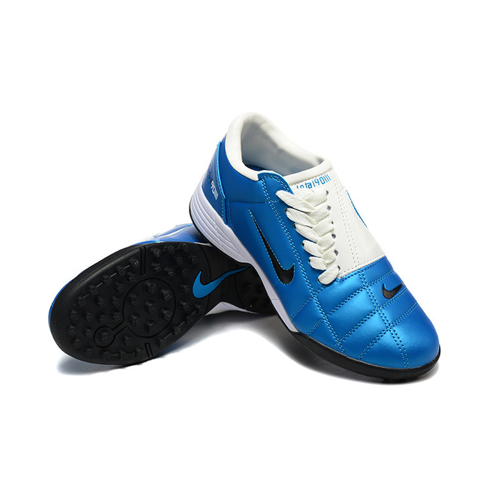 Chuteira Society Nike Total 90 TF Azul e Branca