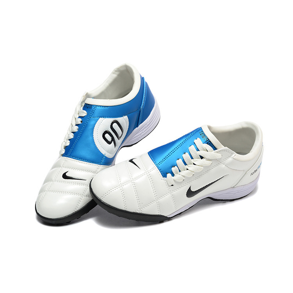 Chuteira Society Nike Total 90 TF Branca e Azul