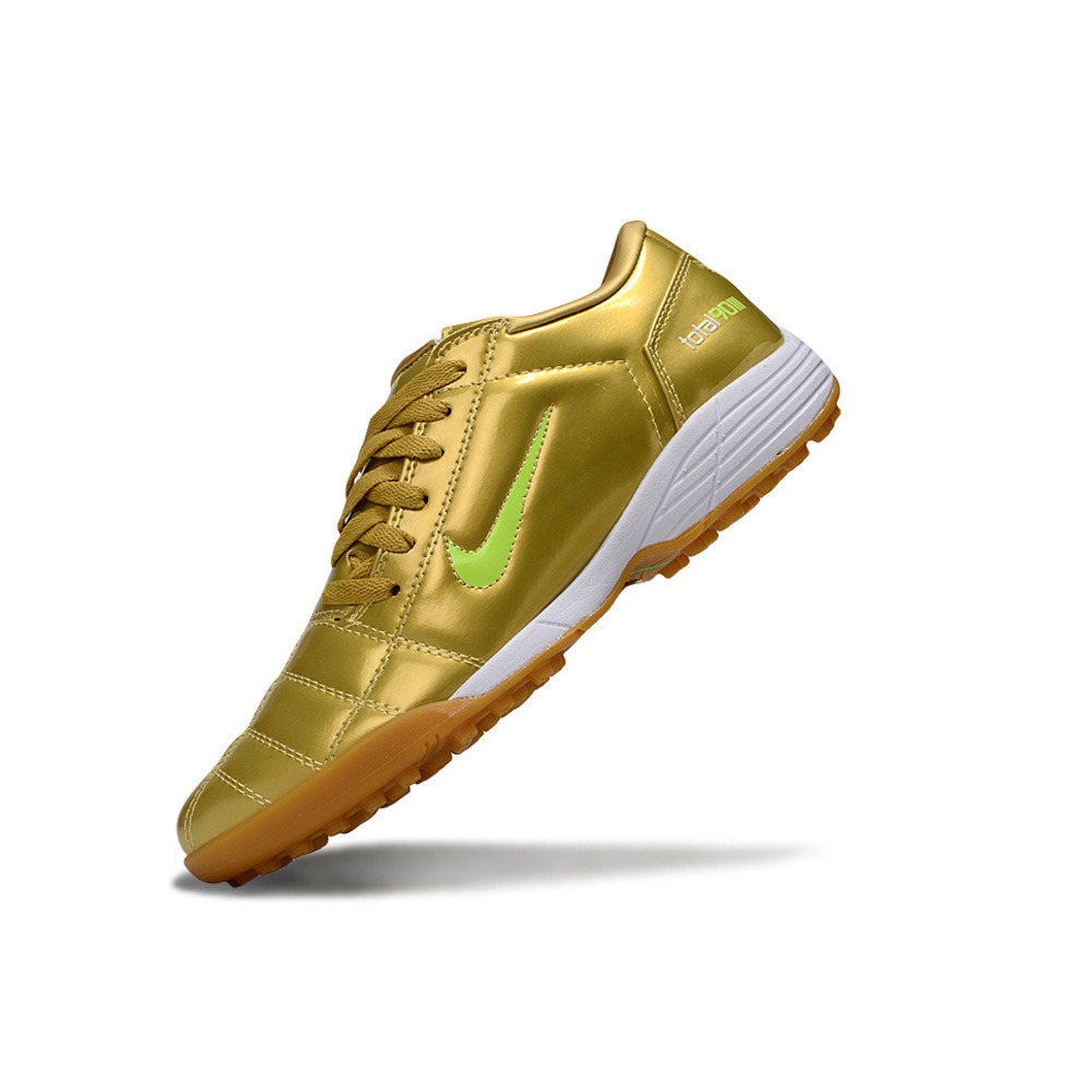 Chuteira Society Nike Total 90 TF Dourada e Verde