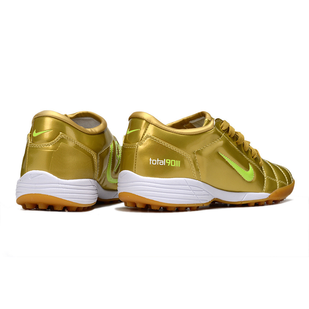 Chuteira Society Nike Total 90 TF Dourada e Verde