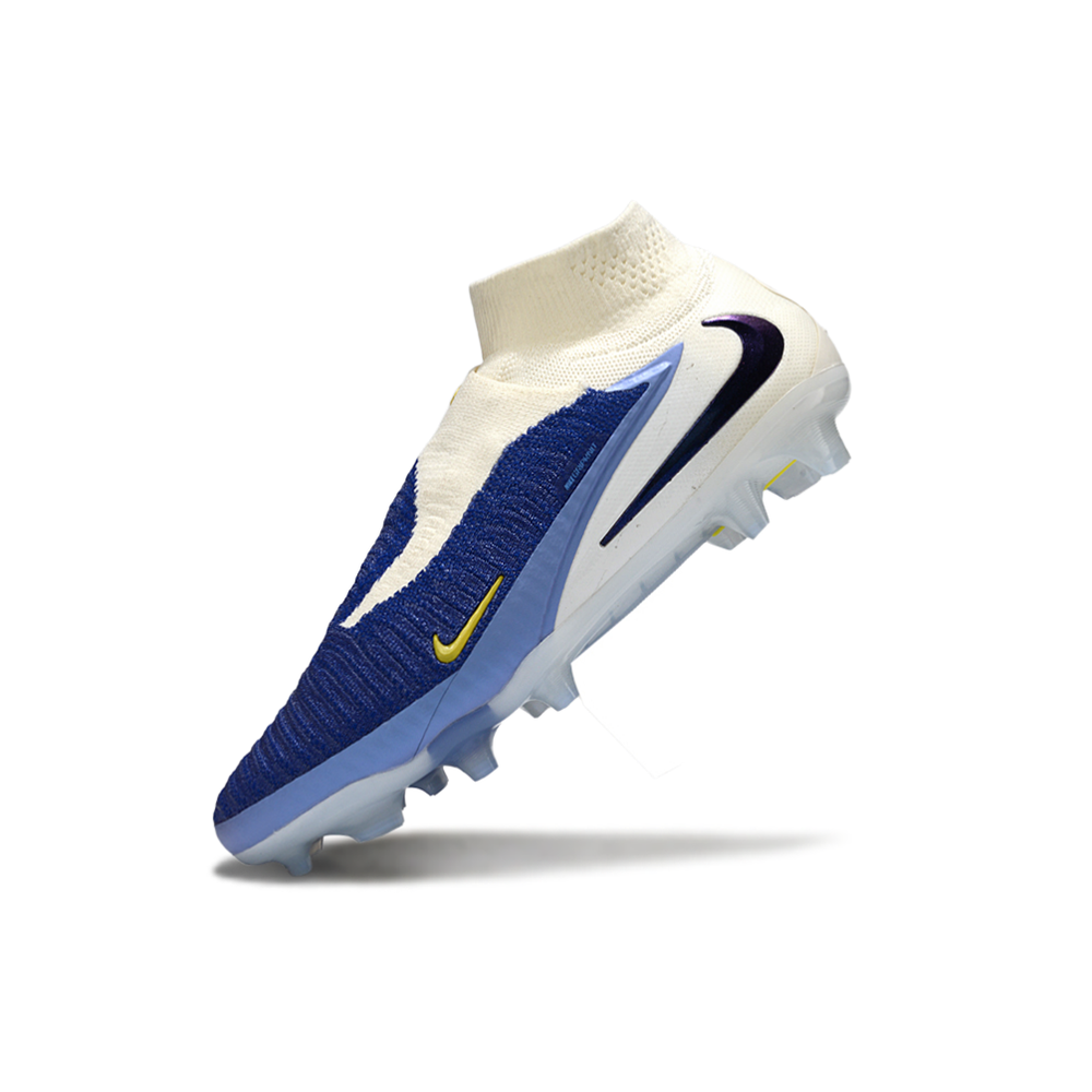 Chuteira Infantil Campo Nike Phantom GX 6 Elite FG Branco e Azul ''Fear Nothing''