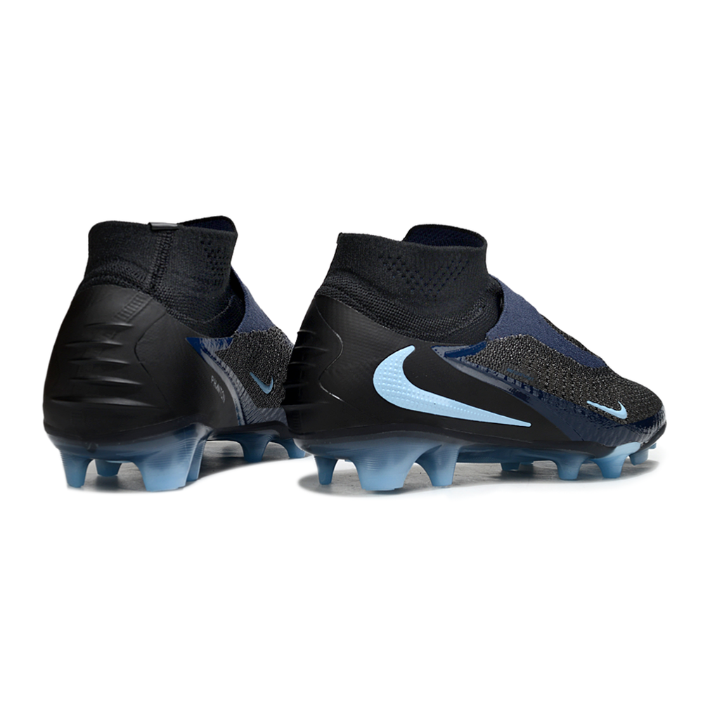 Chuteira Infantil Campo Nike Phantom GX 6 Elite FG Preto e Azul "Shadow"
