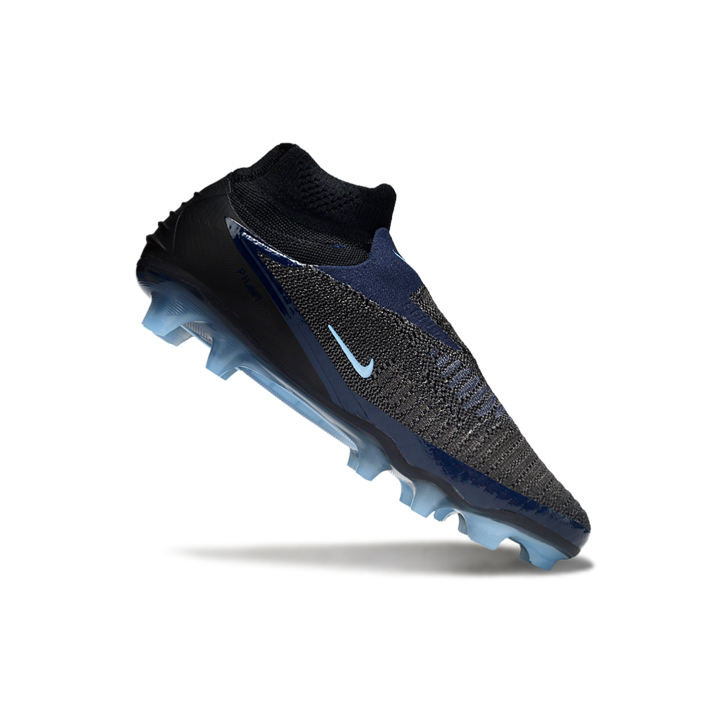 Chuteira Infantil Campo Nike Phantom GX 6 Elite FG Preto e Azul "Shadow"
