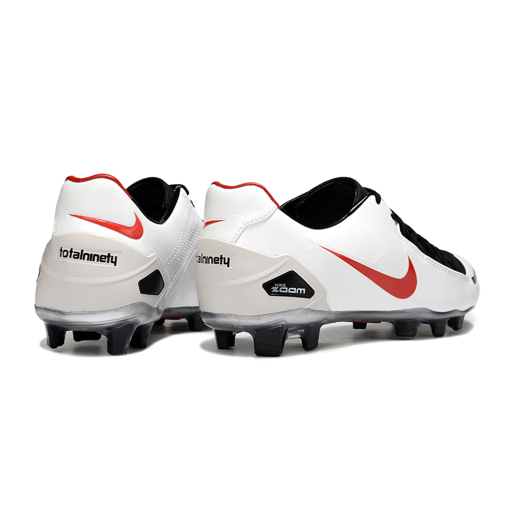 Chuteira Campo Nike Total 90 Laser FG Branca, Preta e Vermelha