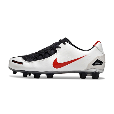 Chuteira Campo Nike Total 90 Laser FG Branca, Preta e Vermelha