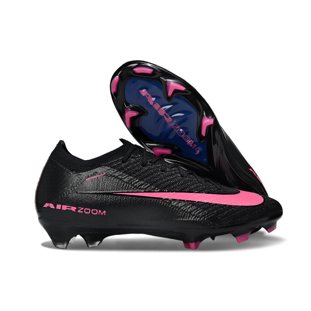 Chuteira Infantil Campo Nike Air Zoom Mercurial Vapor 16 Elite FG Preto e Rosa Claro