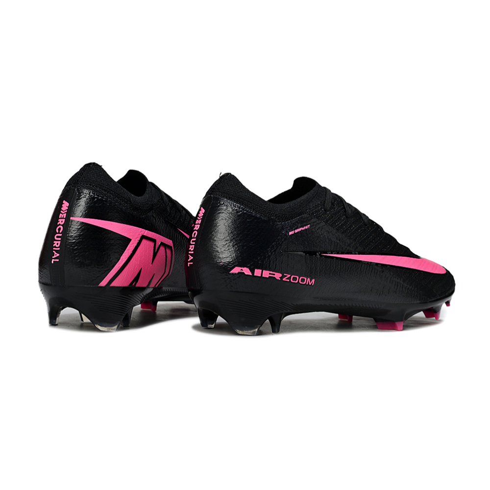 Chuteira Infantil Campo Nike Air Zoom Mercurial Vapor 16 Elite FG Preto e Rosa Claro