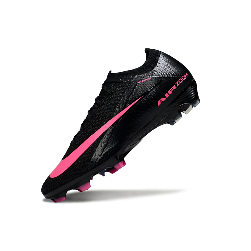 Chuteira Infantil Campo Nike Air Zoom Mercurial Vapor 16 Elite FG Preto e Rosa Claro
