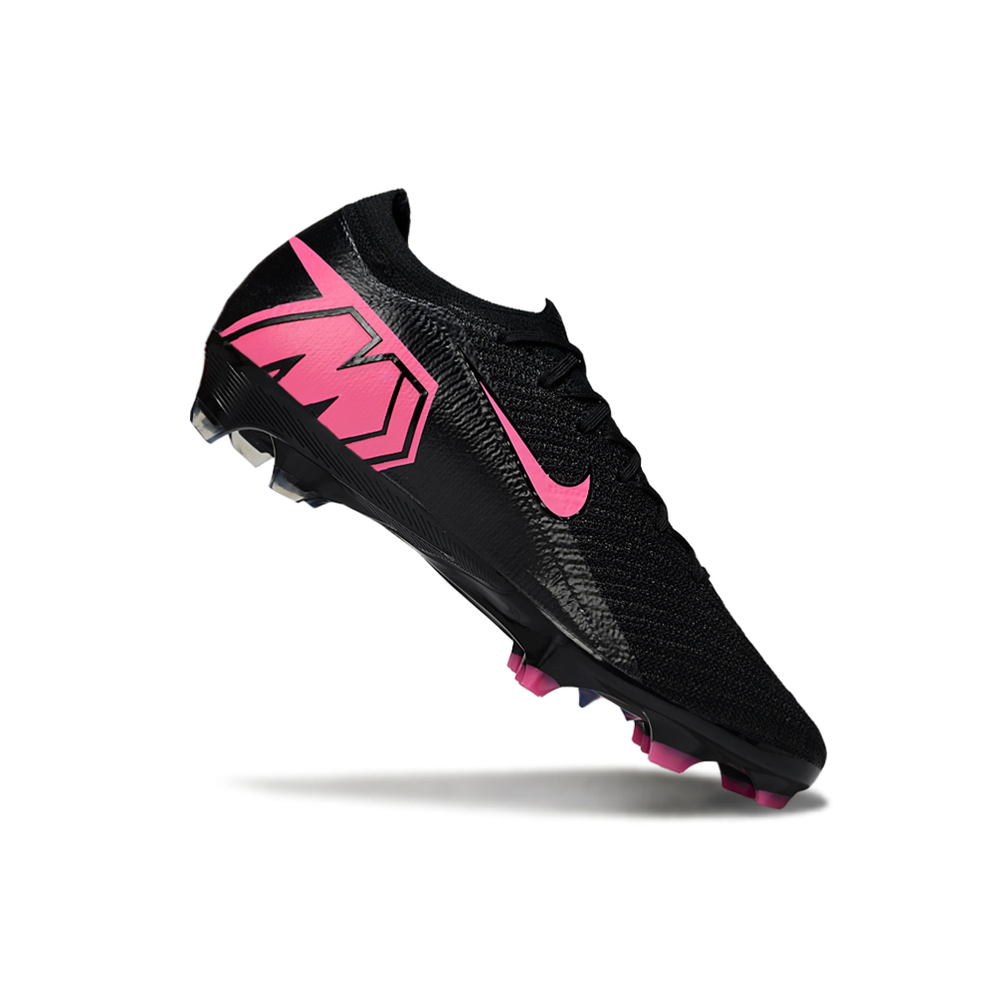 Chuteira Infantil Campo Nike Air Zoom Mercurial Vapor 16 Elite FG Preto e Rosa Claro
