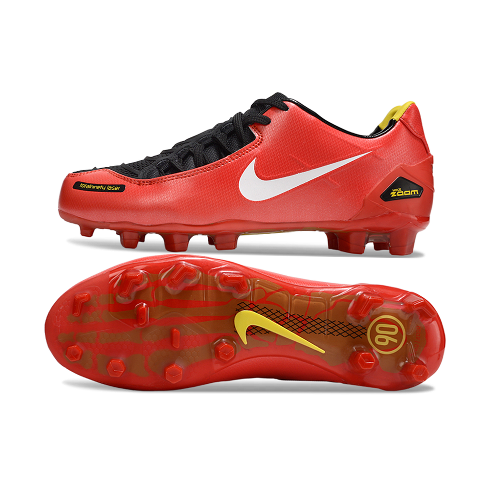 Chuteira Campo Nike Total 90 Laser FG Vermelha e Preto